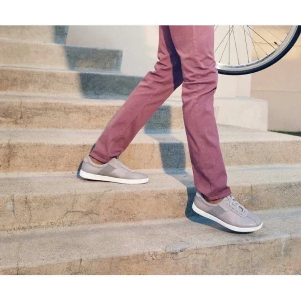 Vionic Casual Lono Sneaker Mens US 7 EU 40‎ Gray Leather Arch Support New